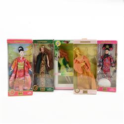 Five Mattel Dolls of the World Collector