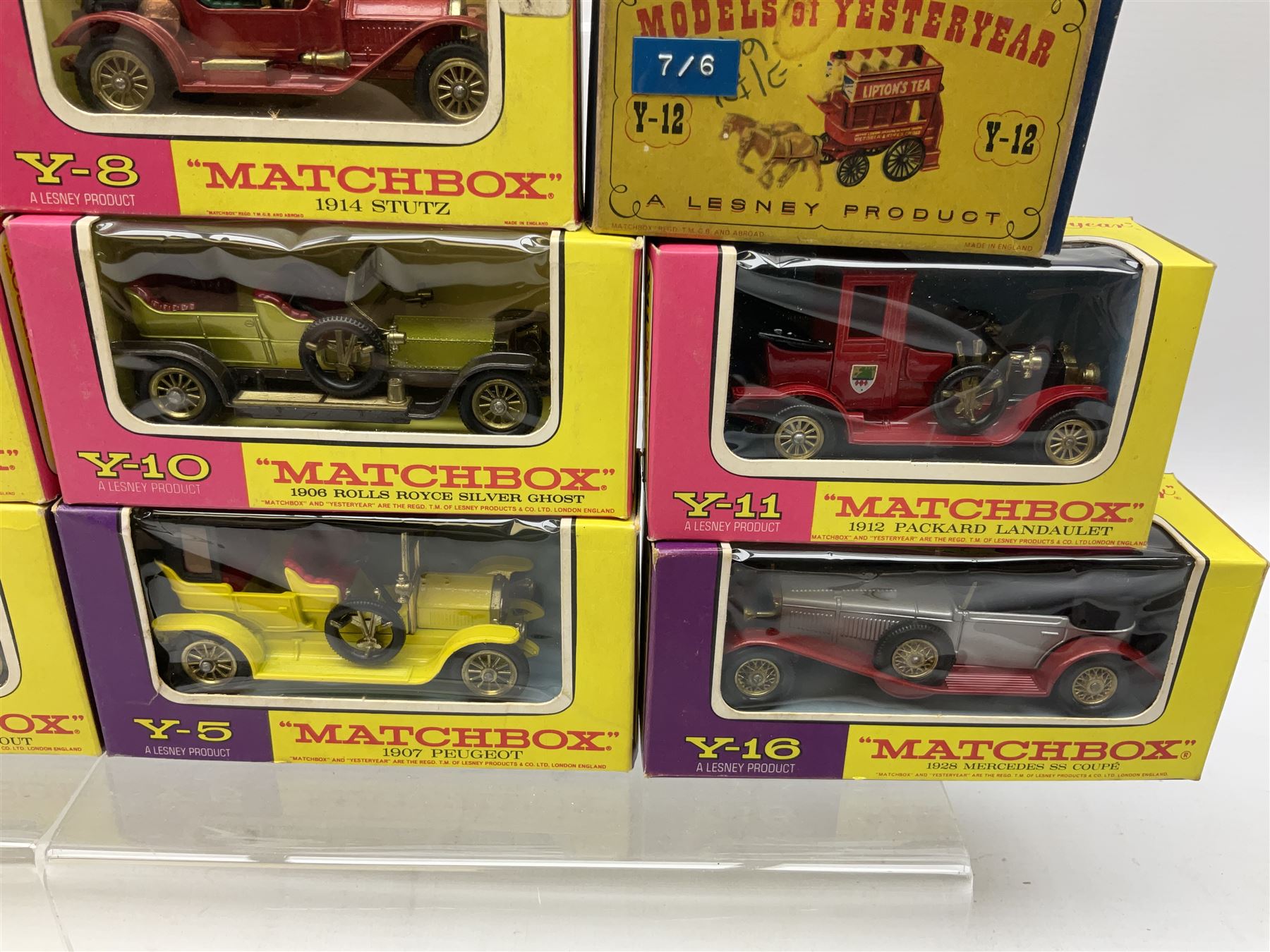 Matchbox Models of Yesteryear - two early models Y7-2 and Y12-1; and eighteen other models Y1-2, Y2-2, Y2-3, two x Y3-2, Y4-3, Y5-3, Y6-3, Y8-2, Y8-3, Y9-2, Y10-3, Y11-2, two x Y12-2, Y13-2, Y14-2 and Y16-2; all boxed (20)