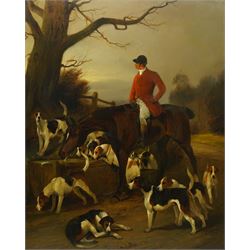George Wright (British 1860-1942): The Calm Before the Chase - Huntsman and Hounds at the ...