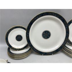 Royal Doulton Carlyle pattern tea and dinner wares, to include, eight dinner plates, seven side plates, eight teacups and saucers, six coffee cans and saucers etc (61) 