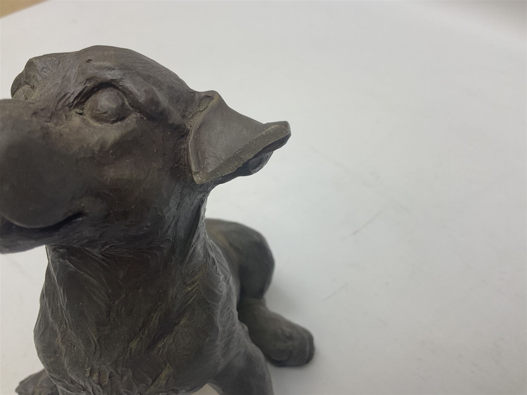 Cast bronze figures of dogs to include examples marked J. Spouse, David Hughes, Anne Godfrey, Lindner and other bronzed examples etc