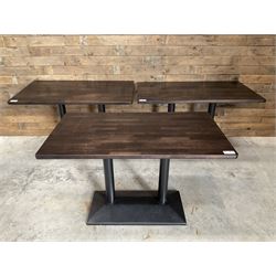 Three dark walnut rectangular console re