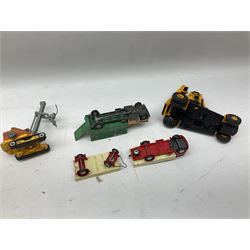 Corgi - eighteen unboxed and playworn/repainted die-cast commercial vehicles including Commer 5-Ton Wagon with drop-side trailer and two other 5-Ton wagons, Dodge Key Fargo, Jeep FC-150, two London Routemaster buses, Carrimore Trideck Transporter, two Carrimore Mark IV Transporters, Carrimore Low Loader, Ecurie Ecosse Racing Car Transporter etc (18)