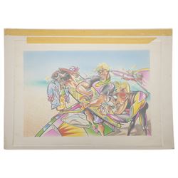 Peter Clark (British 1944-): Surf's Up!, mixed media on card signed 34cm x 51cm (unframed)
Notes: Peter Clark is a British artist best known for his collages, but he began his career as an illustrator working for major UK publications like The Radio Times, BBC and major advertising campaigns.
Provenance: direct from the family of the artist
