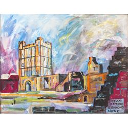 Brian Edwards (British 1944-): 'Richmond Castle', acrylic on canvas signed and titled 39cm...