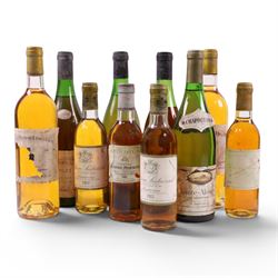 Mixed wine; including Chateau Lafaurie Peyraguey 1982 Sauternes, Moulin Touchais Anjou, et...