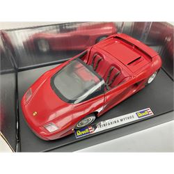 Revell - seven 1:18 scale die-cast models comprising '55 Ford Thunderbird; '56 Thunderbird 'Pink Dream'; '69 Corvette Convertible; 1965 Ford Mustang Convertible; Honda NSX; Pininfarina Mythos; and BMW Isetta 250; all boxed (7)