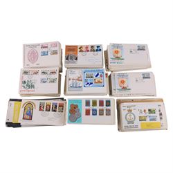 Great British and World stamps, including Isle of Man covers, other first day covers, State of Qatar stamps, etc, in two boxes