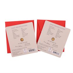 Two The Royal Mint United Kingdom 'Shēngxiào Collection' one fortieth ounce fine gold fifty pence coins, comprising 2025 'Lunar Year of the Snake', and 0226 'Lunar Year of the Horse', carded
