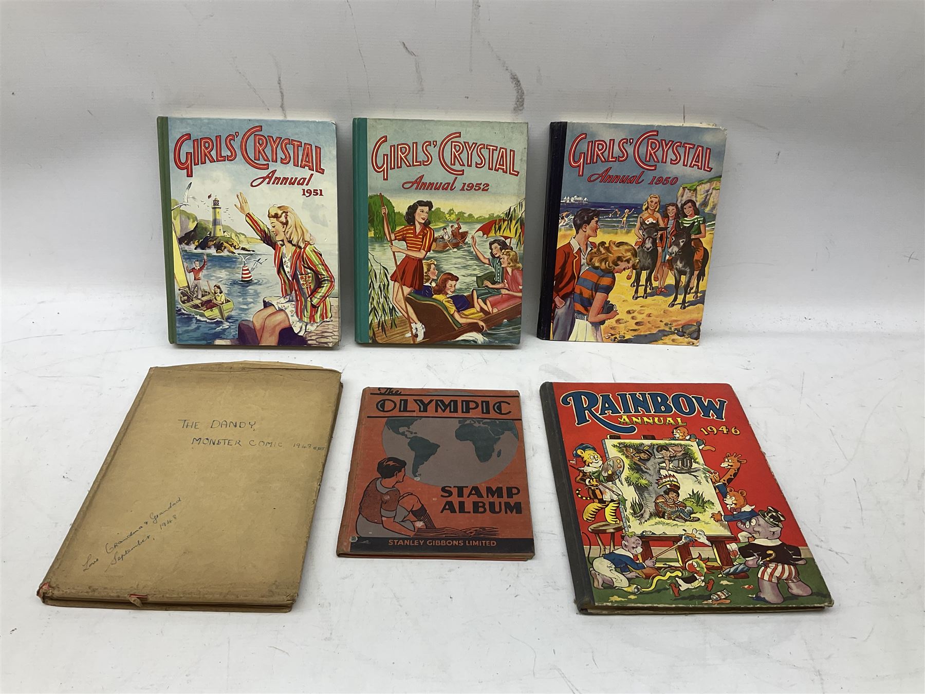 Collection of Vintage children's annuals, to include a number of Rupert the Bear examples dating from the 1940's, comprising 'The New Rupert Book' 1947, 'More Adventures of Rupert' 1947, 'A New Rupert Book' 1945, 'Rupert In More Adventures' 1944,  'More Rupert Adventures' 1943 and two examples of 'The Rupert Book' dated 1941 and 1948