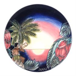Moorcroft Ingleswood pattern plate, together with Birth of Light pattern plate, both with original box 