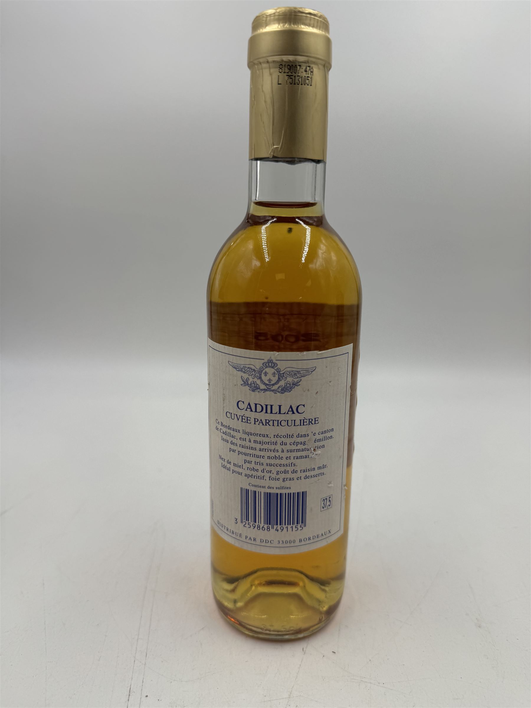 Mixed dessert wine; comprising Chateau Laville 2003 Sauternes, Essensia 2000, California Orange Muscat, Cadillac, 2005 Cuvee Particuliere, all 37.5cl various proof (3)  