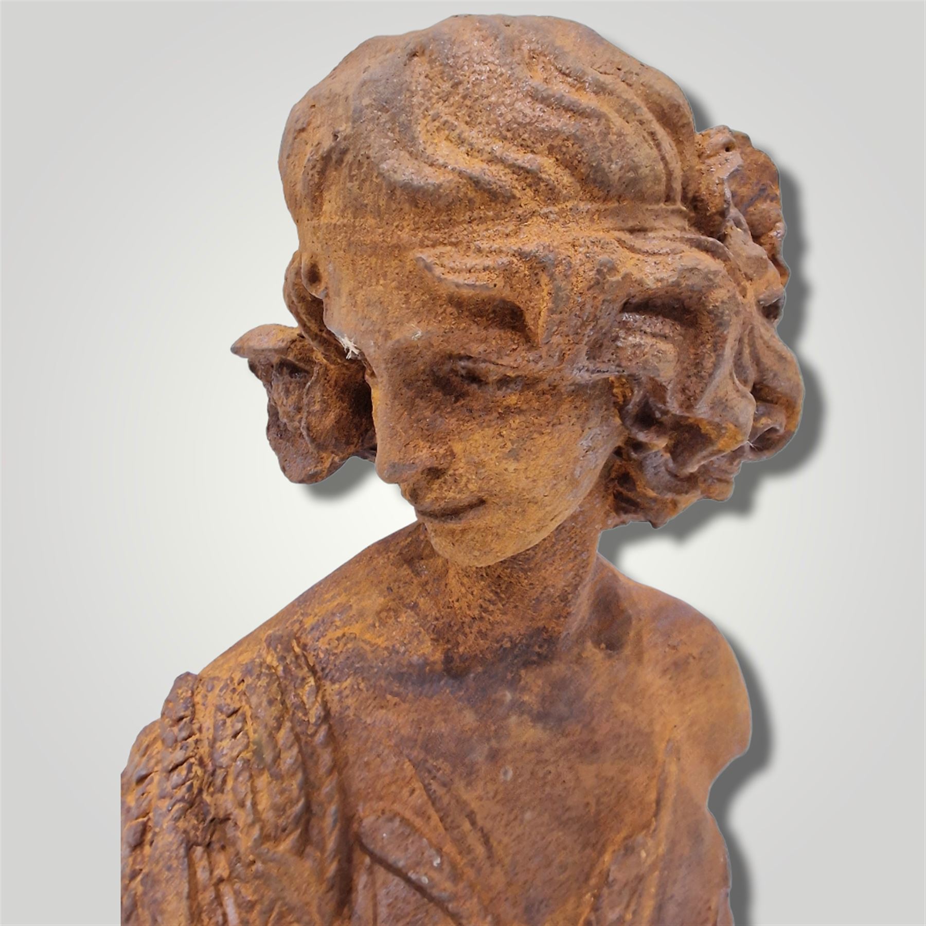 Victorian style cast iron weathered bust of a lady - THIS LOT IS TO BE COLLECTED BY APPOINTMENT FROM DUGGLEBY STORAGE, GREAT HILL, EASTFIELD, SCARBOROUGH, YO11 3TX