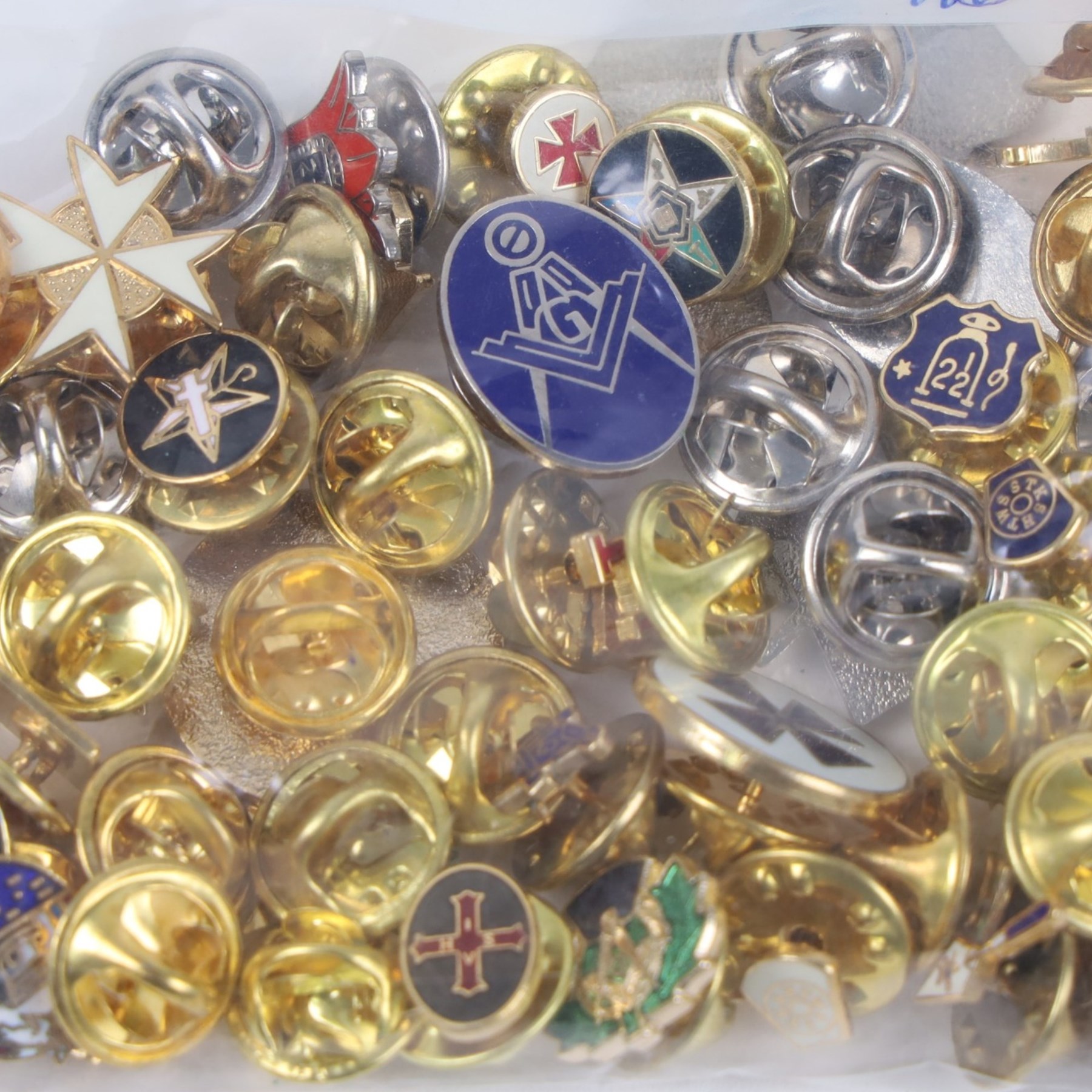 Large collection of Pin badges, including masonic examples together with teaspoons, keyrings etc   
