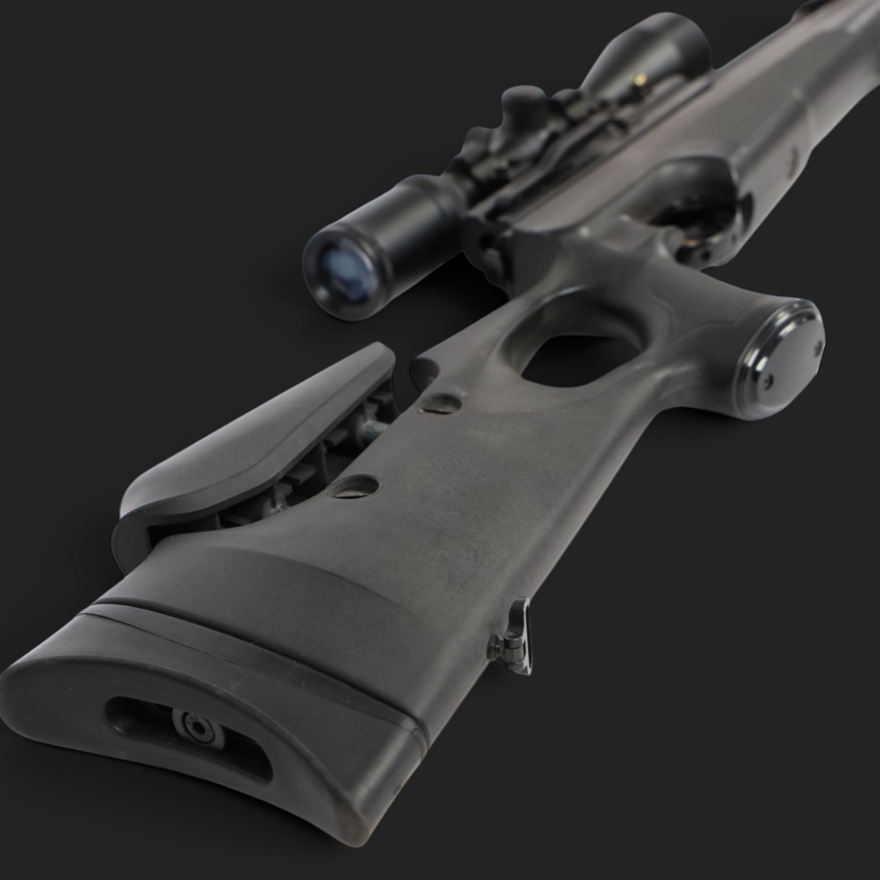 Hatsan AT44-10 air rifle, .22 cal, Max pressure 200 bar, serial number 041420511, fitted with 3-12x50 scope, L118cm