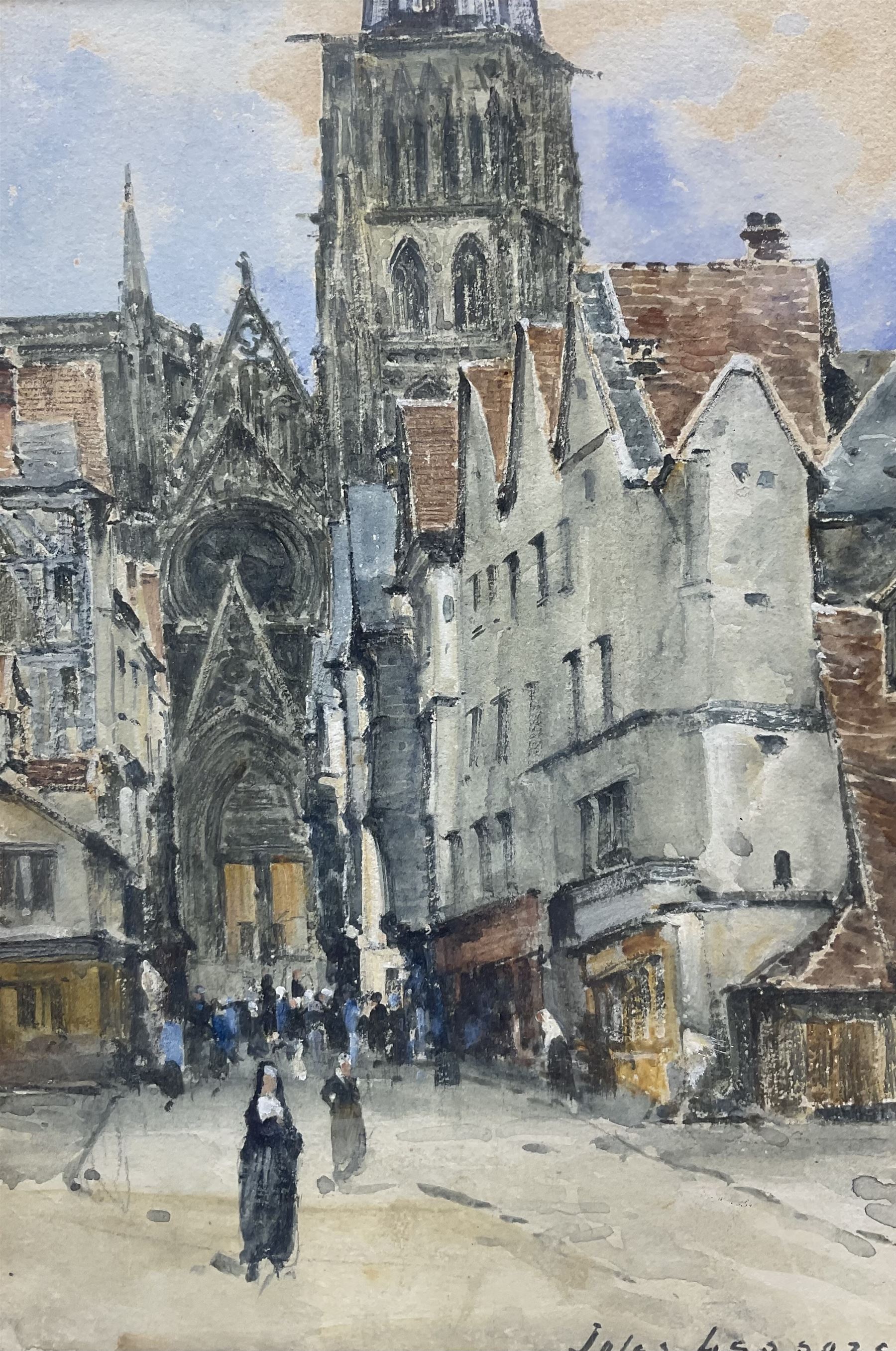 Jules Lessore (French 1849-1932): Honfleur - France, watercolour signed 24cm x 17cm