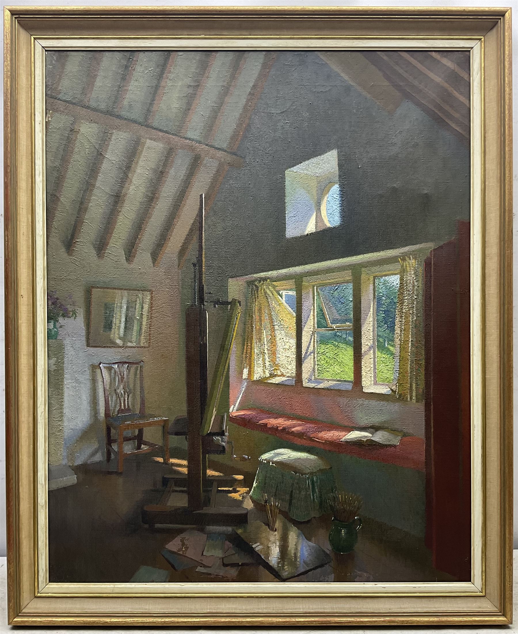 Gerald Gardiner RWA ARCA (British 1902-1959): The Artist's Studio, oil on canvas unsigned 75cm x 59cm 
Provenance: private collection, purchased Phillips Leeds 14th March 2000 Lot 82