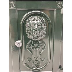 Victorian style cast aluminium green painted post / mail box, with keys

