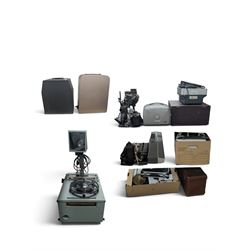 Collection of projectors, including Transpaque Junior overhead projector, Demo Comm 1 over...