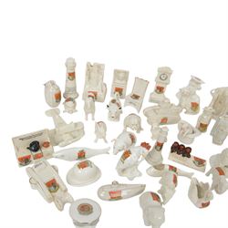 Scarborough Crested Ware including, tanks, a grenade, plane, canon, Scarborough castle, lobster pot, camera etc   