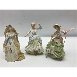 Collection of six Wedgwood Danbury Mint fairy tale figures, comprising Cinderella, Red Riding Hood, Little Bo Peep, Mary had a Little Lamb, Goose Girl and Rapunzel