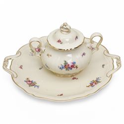 Rosenthal Chippendale part tea service for twelve, comprising teapot, covered sucrier, milk jug, tea cups, coffee cups and saucers, serving dishes etc