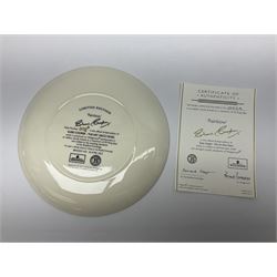 Two Wedgwood limited edition Clarice Cliff Design plates, comprising Poplar and House and Bridge patters, together with six Wedgwood limed edition Suzie Cooper The Art Deco Years, plates, all with certificates of authenticity, D21cm  