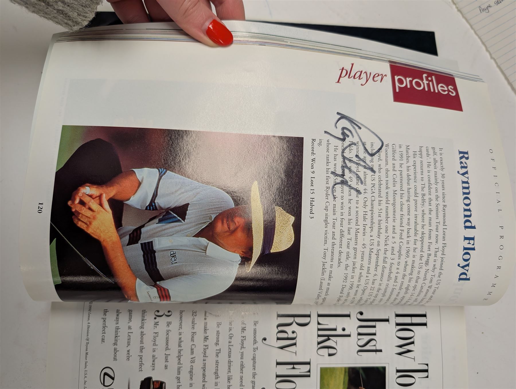 1993 Ryder Cup programme, signed by Nick Faldo, Payne Stewart, etc