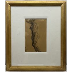John Christopher 'Kit' Wood (British 1901-1930): Female Nude, charcoal on buff paper unsigned 30cm x 19cm 
Provenance: private collection; exh. 'Christopher Wood - Exhibition of Complete Works', New Burlington Galleries, London, March - April 1938, facsimile labels verso