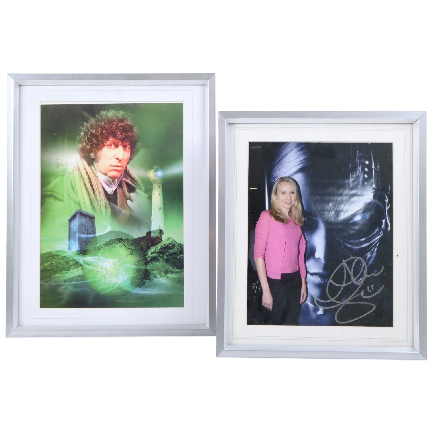 Signed TV photographs, including Young Ones montage, Fawlty Towers, New Avengers, Tom Baker, Shane Rimmer (Scott Tracy), One Foot in the Grave, etc, all framed