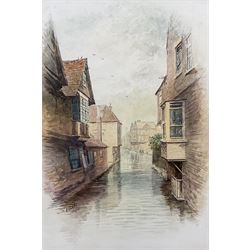 Frederick John Lees (British fl. 1870-1900): 'Lady Wotton's Green - Canterbury' and 'The King's River - Canterbury', pair watercolours signed and dated 1894, 26cm x 18cm (2)