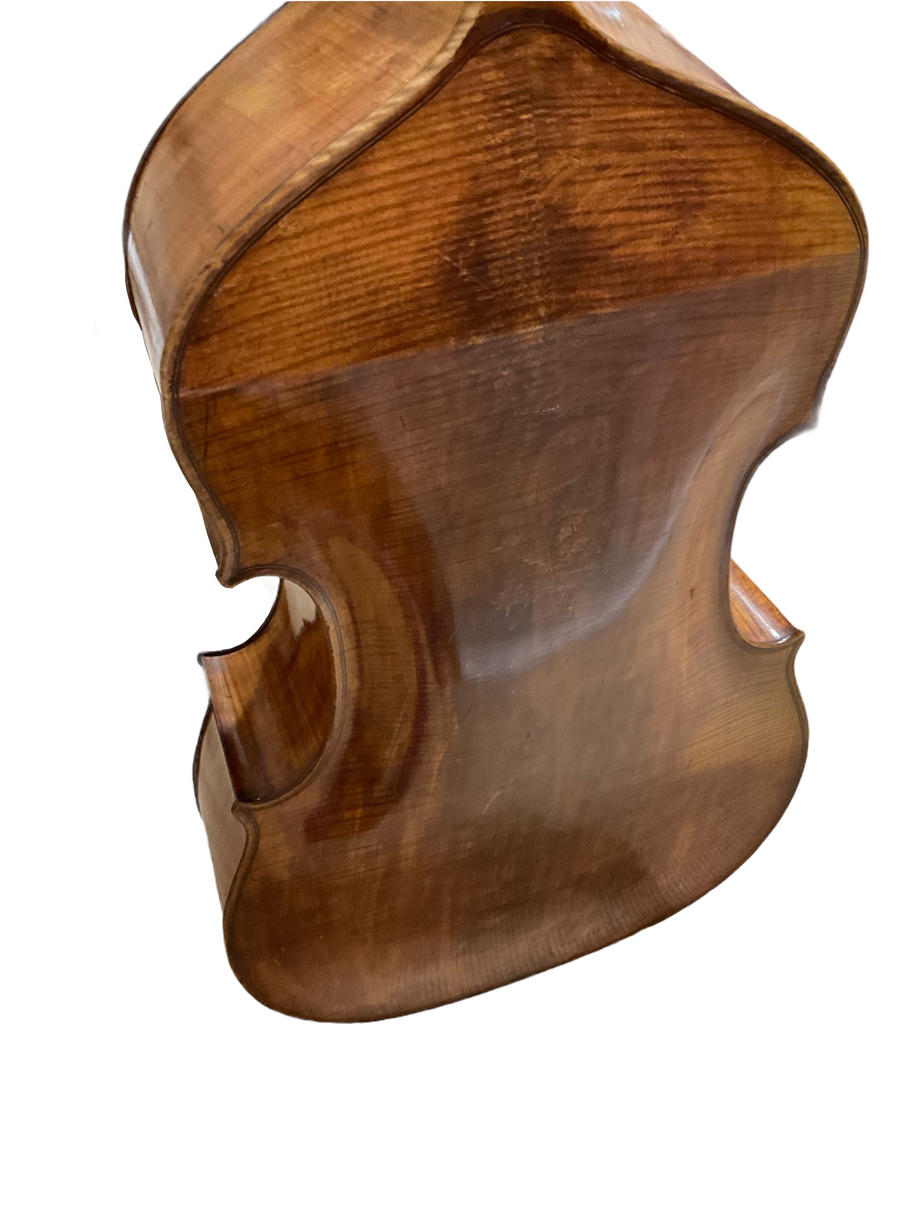 Fine double bass by Albert Volkmann double bass specialist of Schonbach Bohemia c1910, with 110cm (43.25