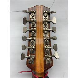 German Hoyer twelve-string acoustic guitar with metallic paper label L106cm; and Indonesian Yamaha F-310 acoustic guitar (2)