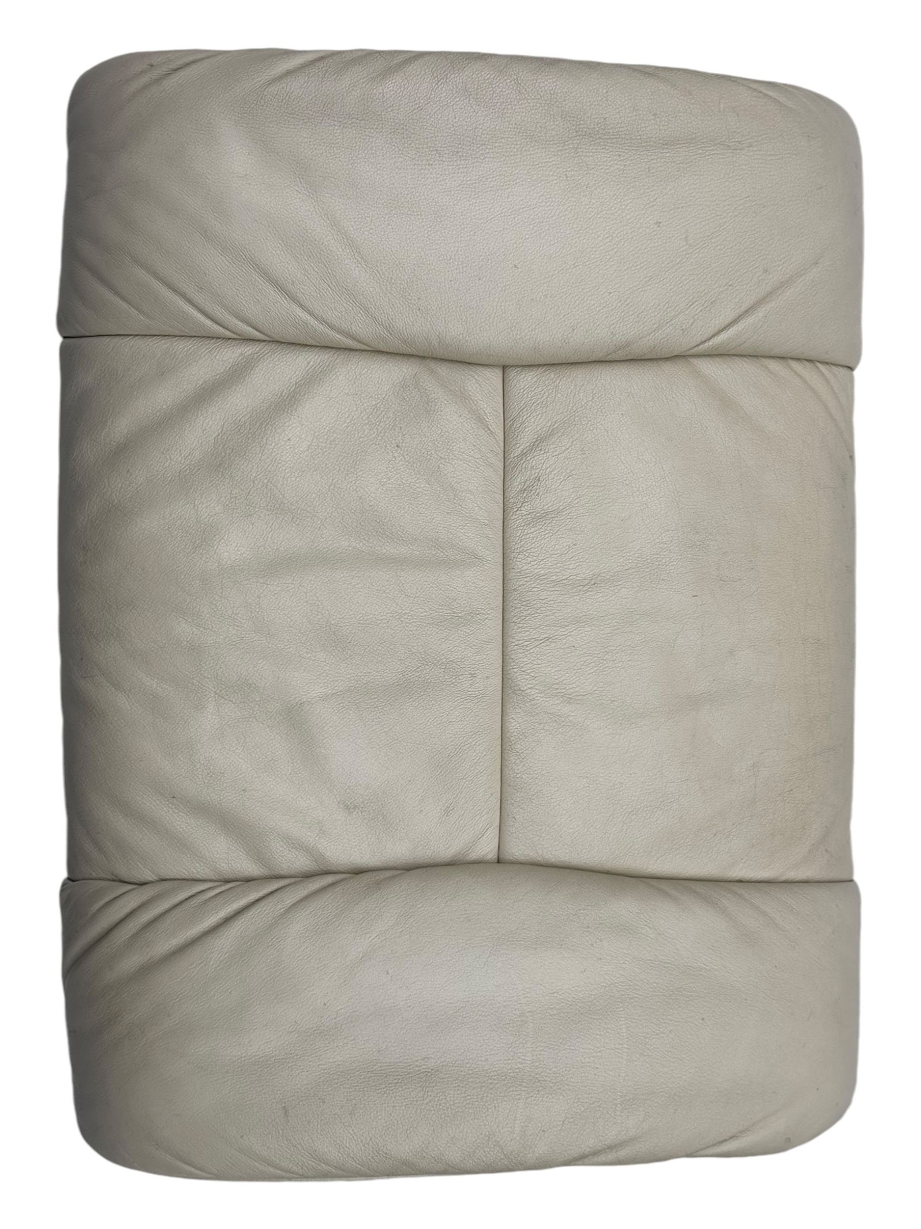 Ekornes Stressless - swivel armchair upholstered in cream leather (W81cm, H103cm); together with matching stool (W49cm)