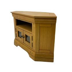 Light oak corner television stand