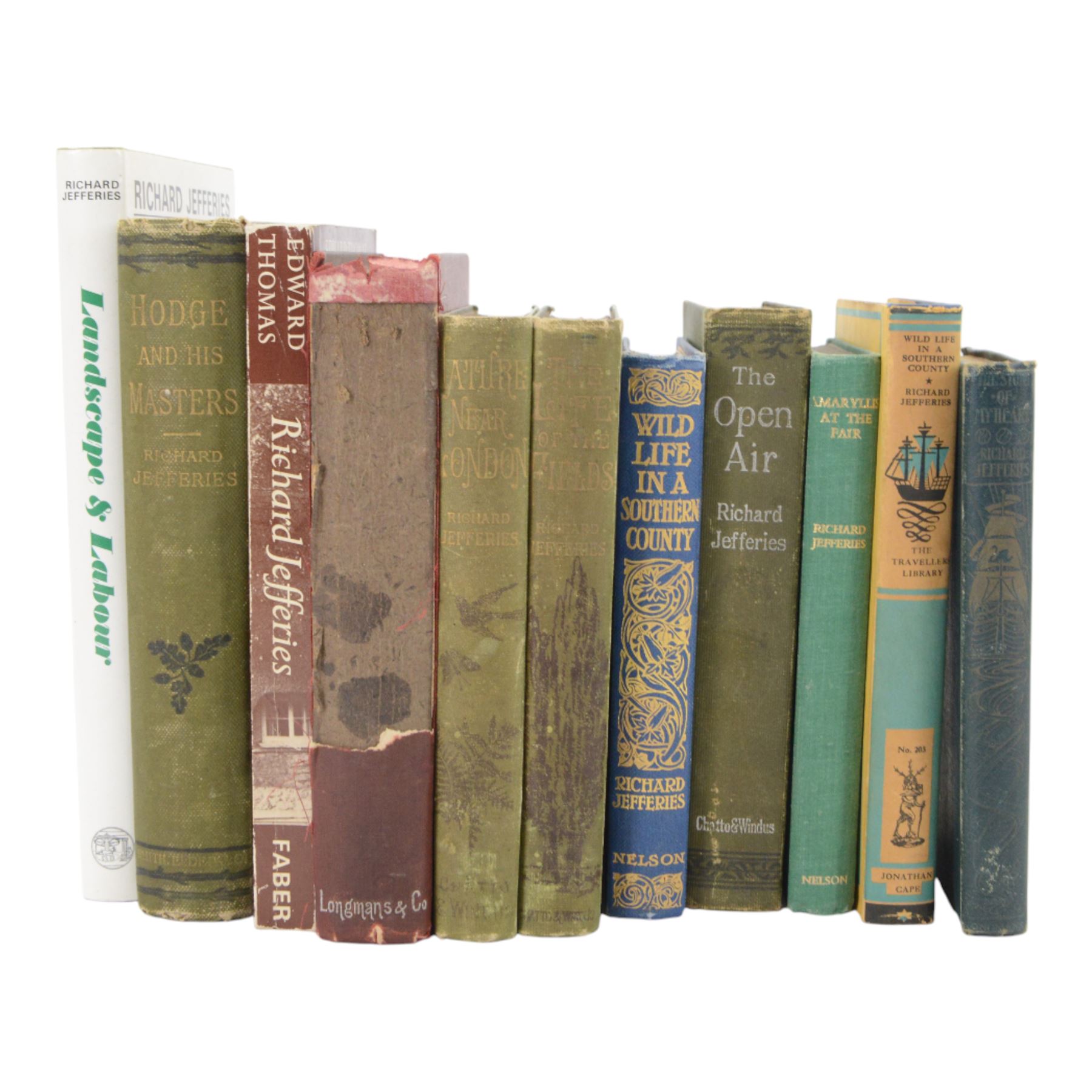 Richard Jefferies; collection of eleven books, including Wild Life in a Southern Country, The Open Air, Amaryllis at the Fair, The Story of my Heart etc  