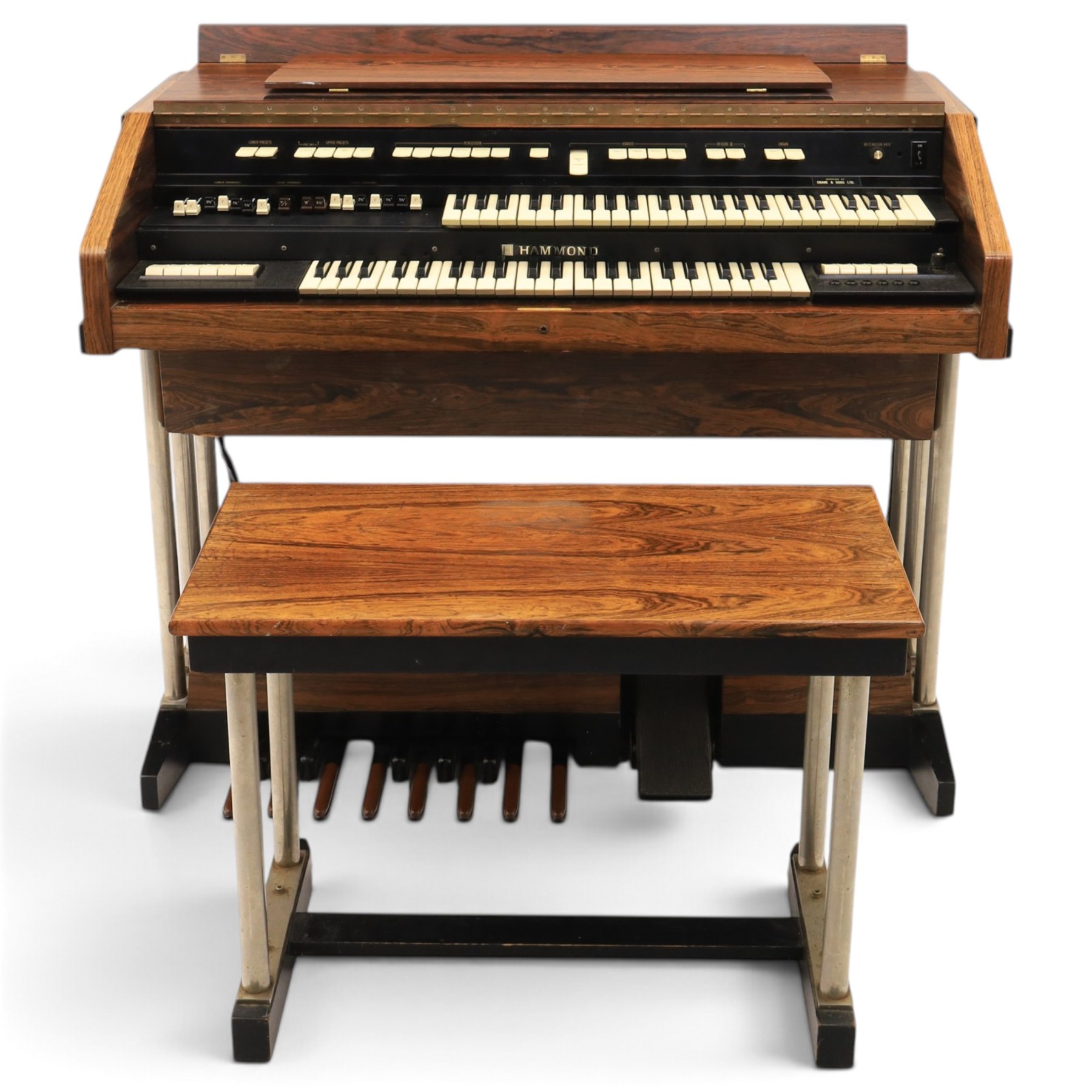 Hammond TTR 100 electric organ, with a palisander effect veneer, H94cm, W110cm