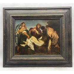 After Titian (Italian c.1488-1576): The Entombment of Christ, 19th century oil on canvas unsigned 34cm x 43cm 