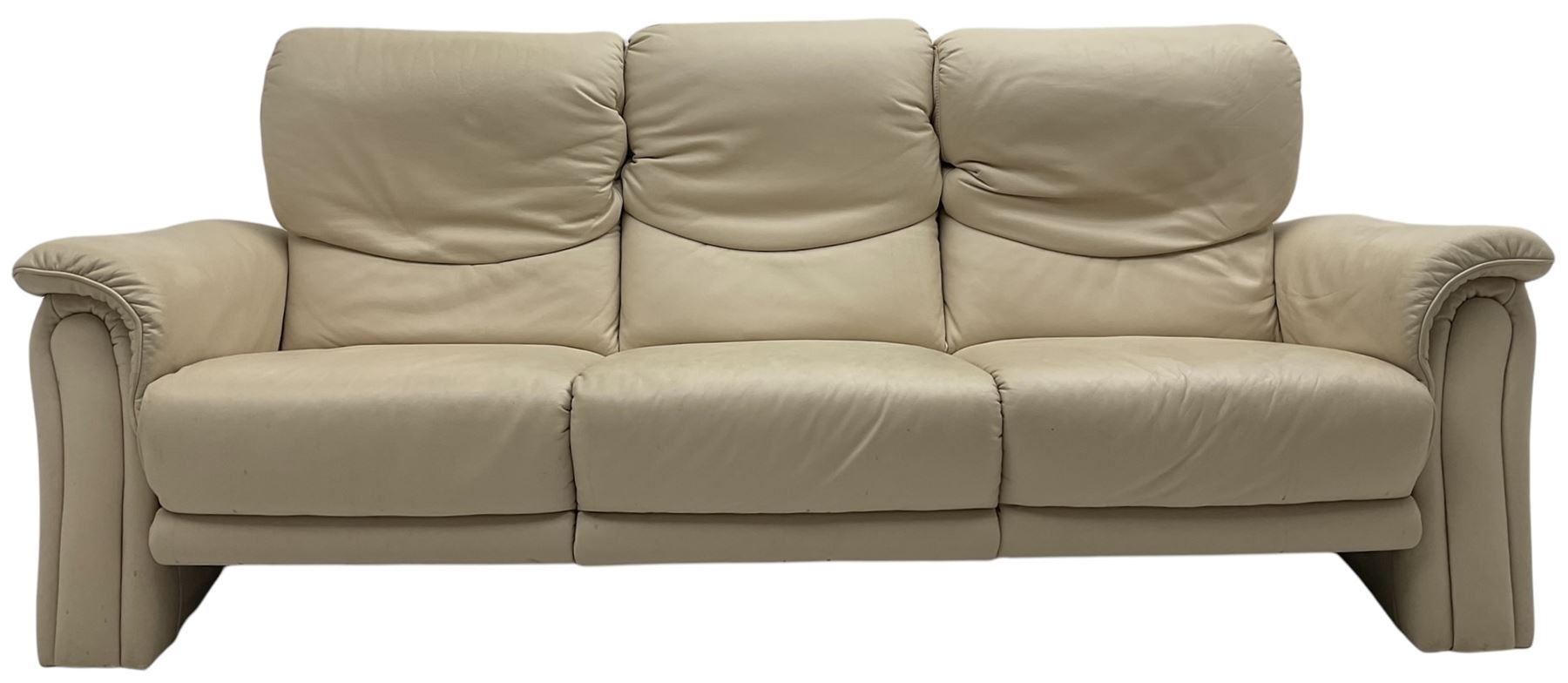 Himolla - three seat sofa upholstered in cream leather