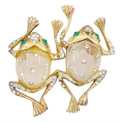 Coro Duette silver-gilt jelly belly frog