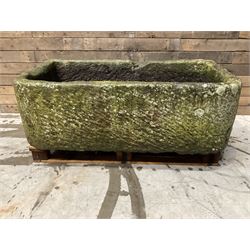 Large 19th century D shaped stone trough
