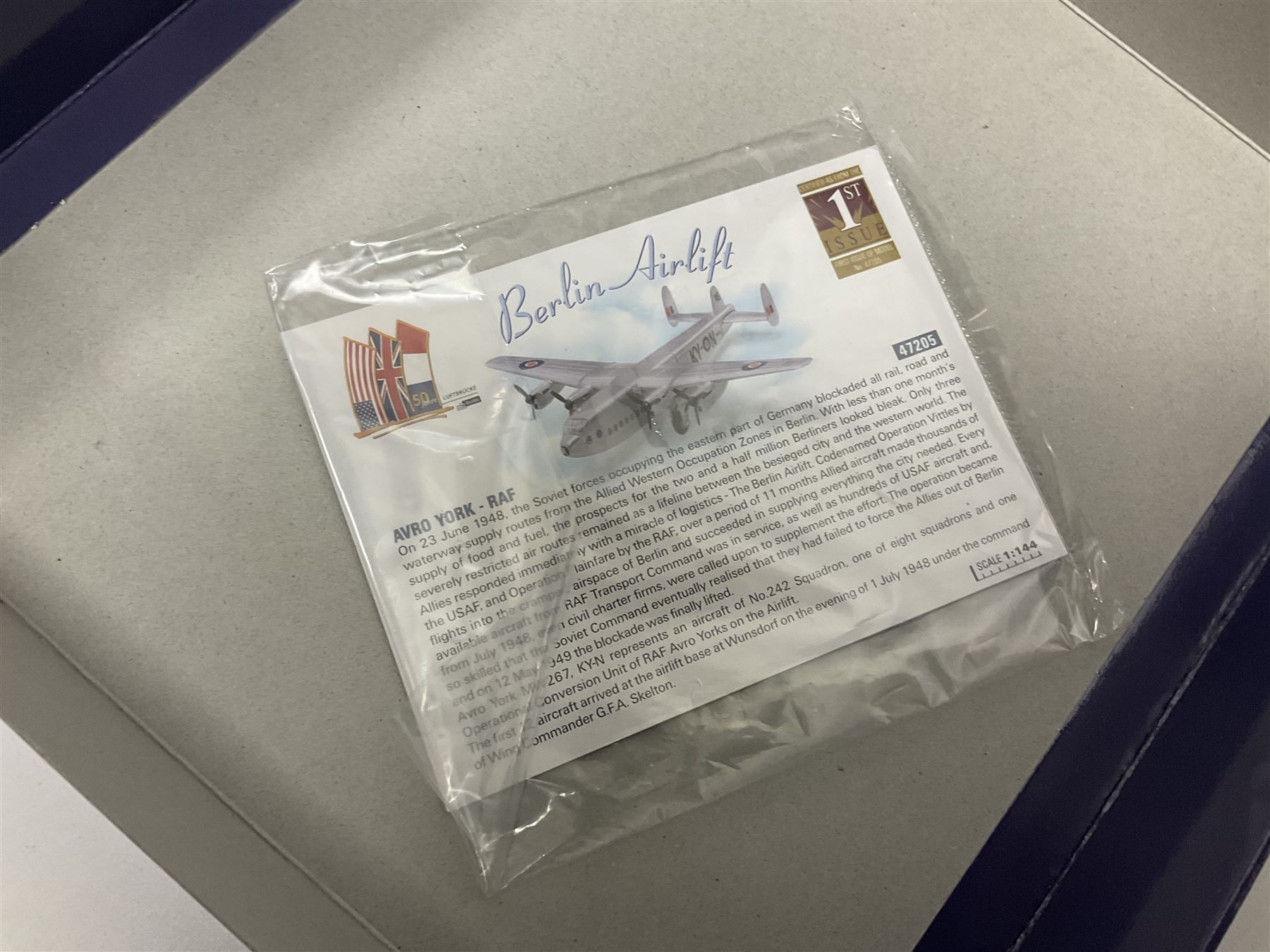 Corgi - Aviation Archive, eight models comprising three ‘Military’ and five ‘Berlin Airlift’ 1:144 scale models, to include limited editions AA31502 Bristol Britannia 312F ‘XX-367’ ‘Team Spirit’ A&AEE Boscombe Down no.686/2500; 48104 Boeing C-97A Stratofreighter Military Air Transport Services no.2815/4000; 47205 Avro York - RAF; 47403 Avro Lancastrian; all boxed (8)