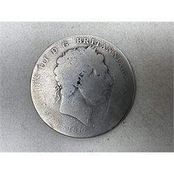 George III 1819 crown coin and six Queen Victoria crown coins dated 1889, three 1890, 1891 and 1900 (7)