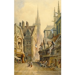 Charles James Keats (British 19th century): 'Rouen', watercolour signed, titled and dated 1885, 49cm x 31cm
