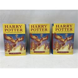 Collection of first edition books, to include J.K. Rowling; Harry Potter and the Goblet of Fire, Harry Potter and the Order of the Phoenix, Harry Potter and the Half Blood Prince, Harry Potter and the Deathly Hallows, Harrius Potter et Philosophi Lapis, G.P.Taylor; Shadowmancer, signed by author, Hans Hass; Men and Sharks, etc (15)    
