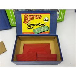 Three Bayko Building Sets comprising No.1 with Nos.2x & 3x Converting Sets; together with Subbuteo Table Football game containing two teams; all boxed (4)