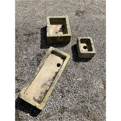 Three small shallow stone troughs various sizes  - THIS LOT IS TO BE COLLECTED BY APPOINTMENT FROM DUGGLEBY STORAGE, GREAT HILL, EASTFIELD, SCARBOROUGH, YO11 3TX