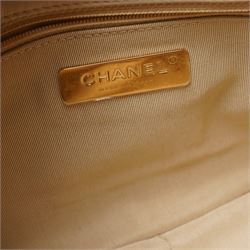 Chanel - ‘19’ Medium Flap Bag, the model introduced in 2019 as one of the final designs associated with Karl Lagerfeld, in cream quilted lambskin leather with mixed gold, silver and ruthenium-tone chain strap and signature CC monogram turn-lock fastening, unused with original dust bag and box
