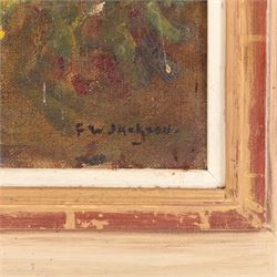 Frederick William Jackson (Staithes Group 1859-1918): 'Montreuil-sur-Mer', oil on canvas signed, titled verso 60cm x 50cm 
Provenance: exh. Phillips & Sons, October 1982