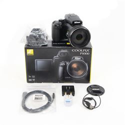 Nikon Coolpix P1000 digital camera serial no. 6R201093, with a Nikkor 125X wide optical zo...